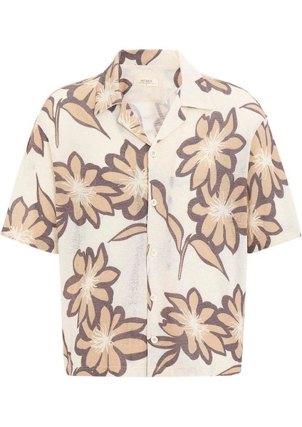 Bej Desenli Erkek Gömlek