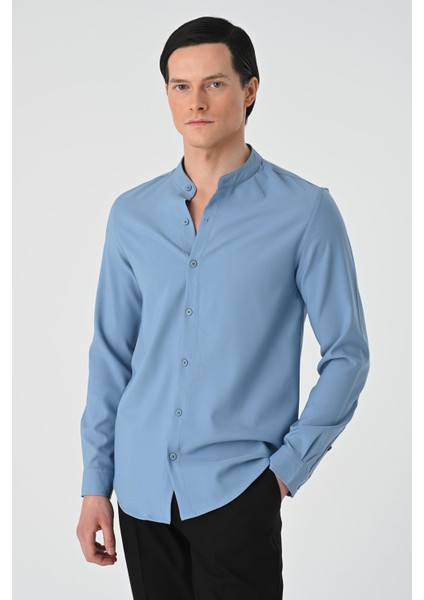 Indigo Regular Fit Hakim Yaka Erkek Gömlek fiyatları