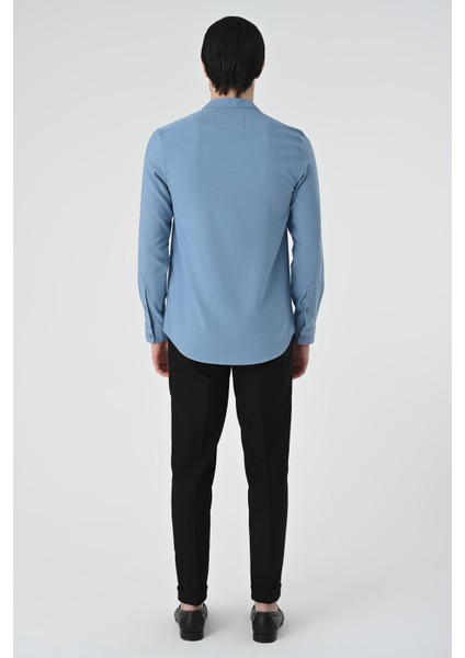 Indigo Regular Fit Hakim Yaka Erkek Gömlek