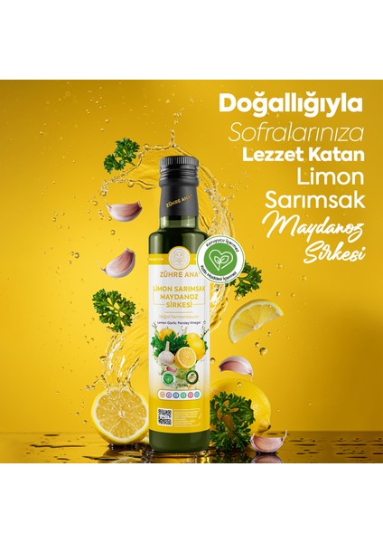 Limon Sarımsak Maydanoz Sirkesi Doğal Fermantasyon Lemon Garlic Parsley Vinegar 500 ml fırsatları