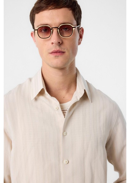 Taş Çizgili ve Dokulu Erkek Gömlek modelleri