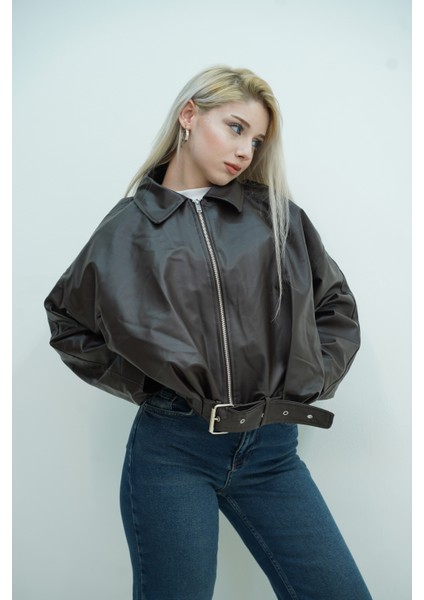 Kemerli Deri Ceket modelleri