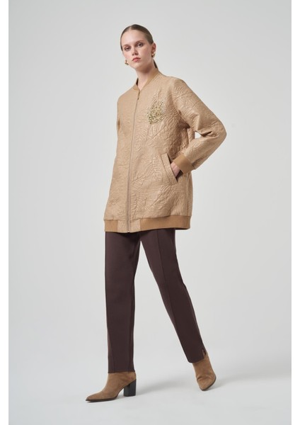 6013 Pul Işlemeli Kendinden Desenli Fermuarlı Kap fiyatları