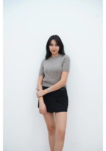 Bisiklet Yaka Kısa Kol Kazak modelleri