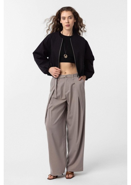 Siyah Crop Kadın Bomber Mont fiyatları