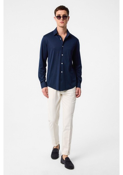 Lacivert Slim Fit Erkek Gömlek modelleri