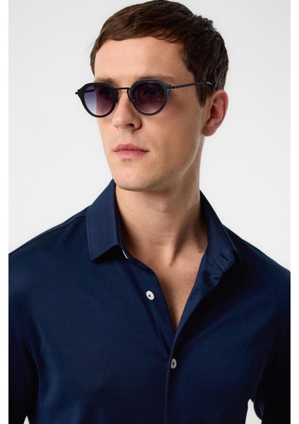 Lacivert Slim Fit Erkek Gömlek fırsatları