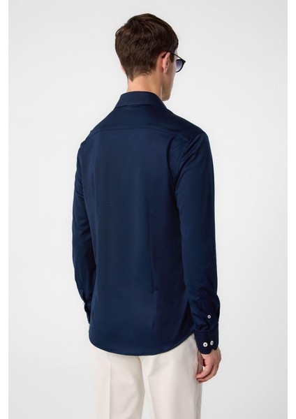 Lacivert Slim Fit Erkek Gömlek indirimleri