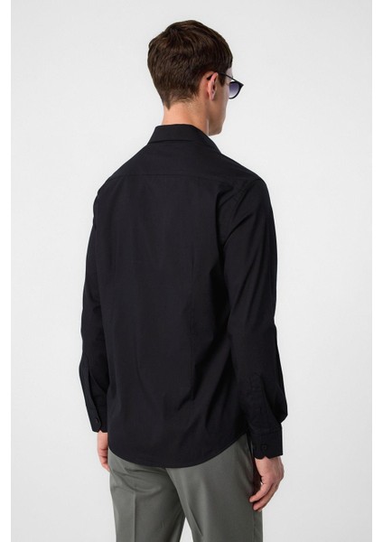 Siyah Slim Fit Erkek Gömlek indirimleri