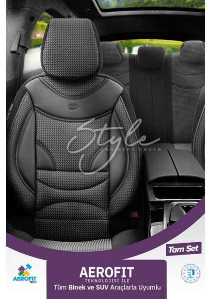Style Design Oto Koltuk Kılıfı Tam Set – Airbag Uyumlu, Ortopedik 7 Katmanlı, Nefes Alabilen Kumaş