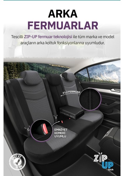 Style Design Oto Koltuk Kılıfı Tam Set – Airbag Uyumlu, Ortopedik 7 Katmanlı, Nefes Alabilen Kumaş