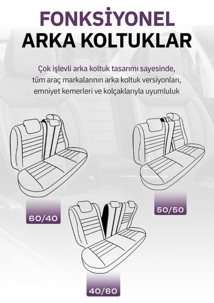 Style Design Oto Koltuk Kılıfı Tam Set – Airbag Uyumlu, Ortopedik 7 Katmanlı, Nefes Alabilen Kumaş