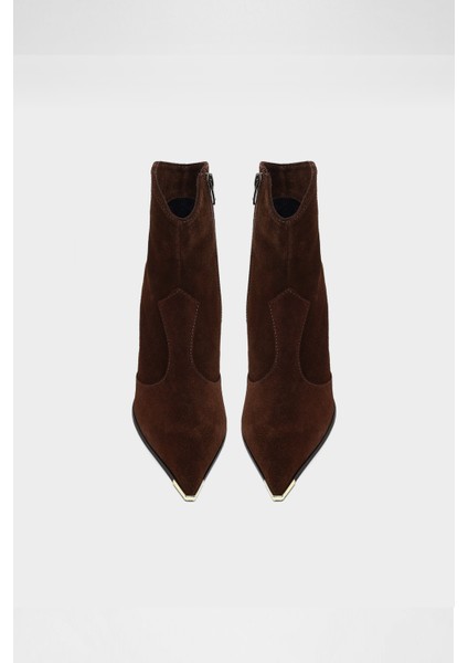 Fineassa-Tr Bot Yüksek Topuklu Botlar Şık Bot - Kahverengi