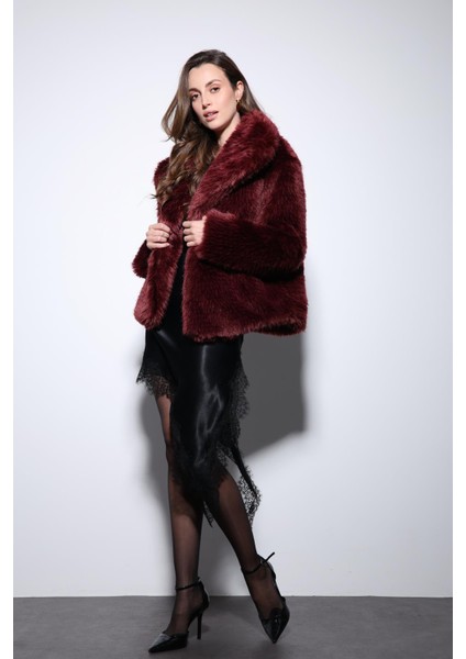 Bordo Suni Kürk Kadın Ceket fiyatları