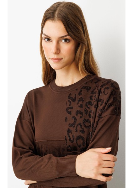 Leopar Kombinli Triko Tunik-Kahve indirimleri