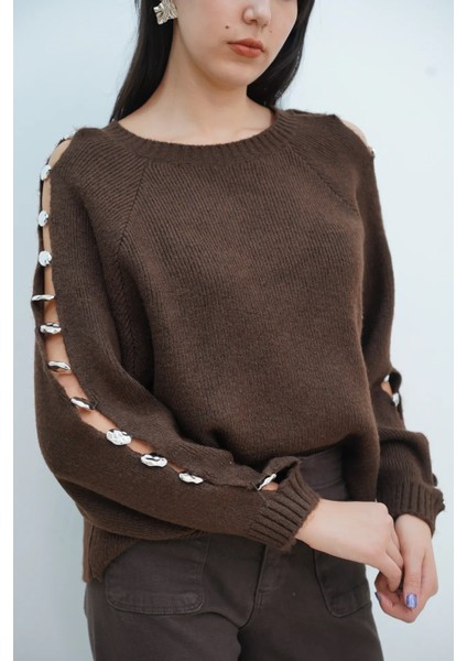 Kollar Düğmeli Bisiklet Yaka Kazak