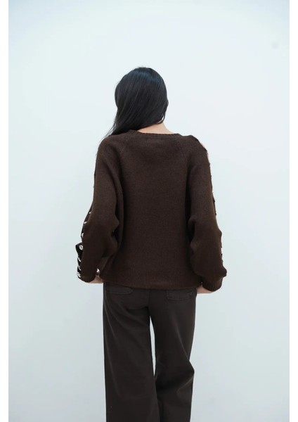 Kollar Düğmeli Bisiklet Yaka Kazak modelleri