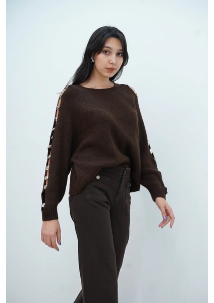 Kollar Düğmeli Bisiklet Yaka Kazak fırsatları