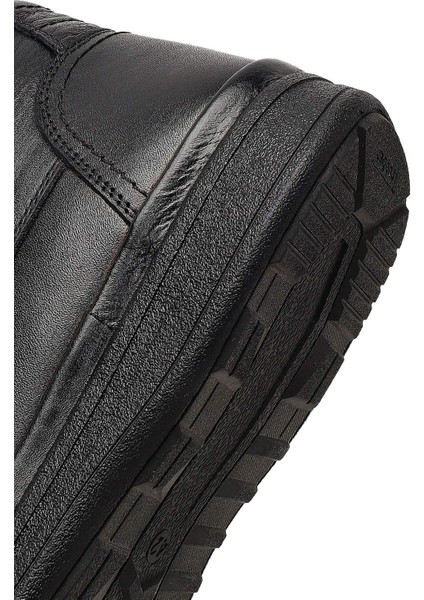 Erkek Siyah Bağcıklı Fermuarlı Deri Casual Bot 25WFD815218