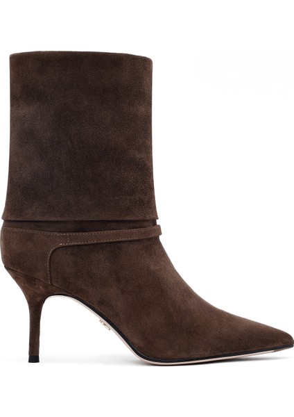 Kadın Kahverengi Ince Topuklu Süet Deri Bot 25AFD490310 fırsatları