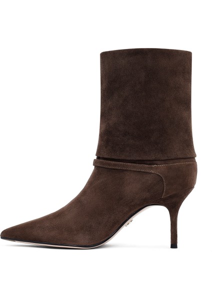 Kadın Kahverengi Ince Topuklu Süet Deri Bot 25AFD490310 indirimleri