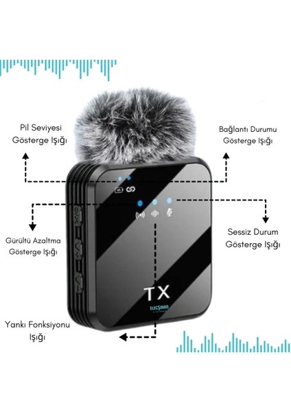 Yüksek Kalite Profesyonel 3 In 1 Kablosuz Taşınabilir Yaka Mikrofonu Tüylü fiyatları