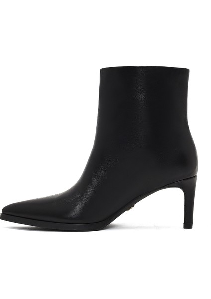 Kadın Siyah Ince Topuklu Deri Bot 25WFD491418 fırsatları