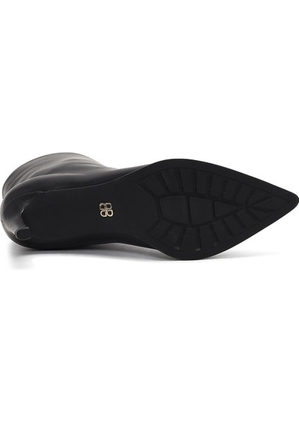 Kadın Siyah Ince Topuklu Deri Bot 25WFD491418