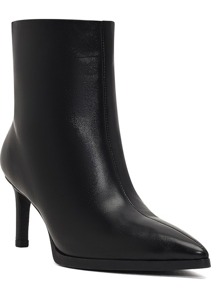 Kadın Siyah Ince Topuklu Deri Bot 25WFD491418