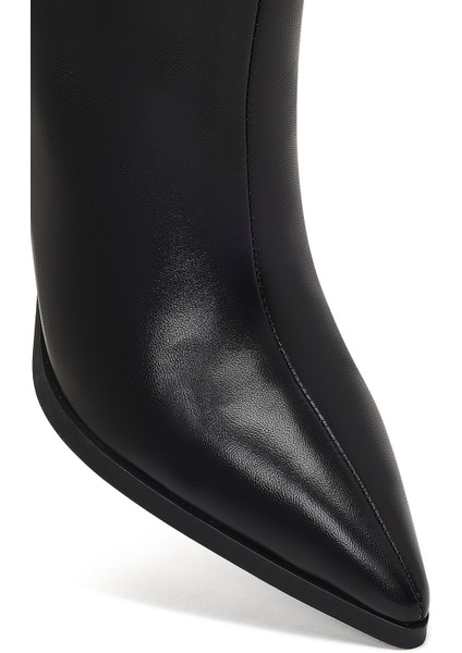 Kadın Siyah Ince Topuklu Deri Bot 25WFD491418