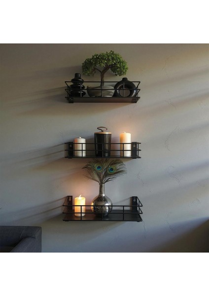 3'lü Set Dekoratif Duvar Rafı - 31CM/29CM/27CM Model-1 fırsatları