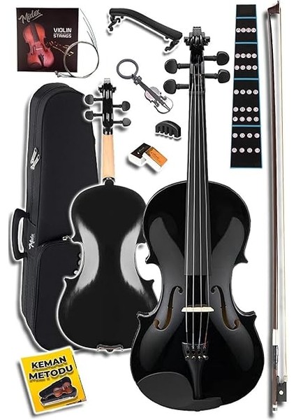 HGA34BK-TYS Siyah 3/4 Keman Seti 10-13 Yaş Çocuk Kemanı (Yastık Reçine Çanta Tel Susturucu Yay) fiyatları