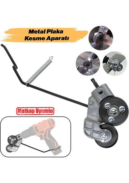 Matkap Ucuna Takılabilir Metal Plaka Sac Kesme Aparatı Endüstriyel Güçlü Kesim Başlığı Daire Testere