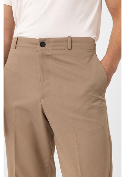 Bej Yüksek Bel Straight Fit Erkek Pantolon indirimleri
