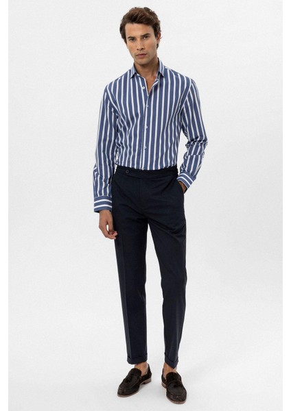 Indigo Slim Fit Çizgili Erkek Gömlek fiyatları