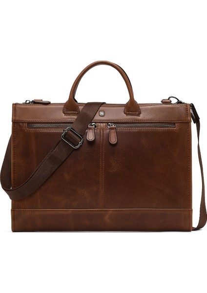 Erkek Kahverengi Uzun Askılı Deri Evrak Çantası 25WBD3531CR