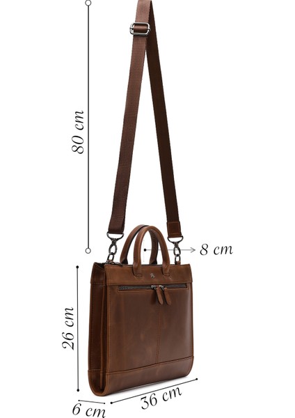 Erkek Kahverengi Uzun Askılı Deri Evrak Çantası 25WBD3531CR fiyatları