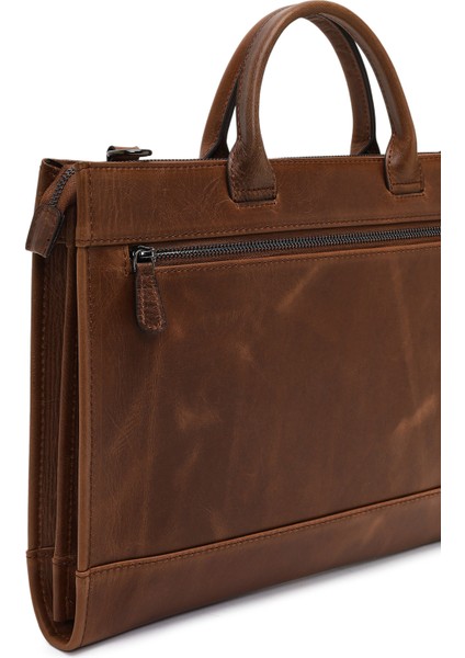 Erkek Kahverengi Uzun Askılı Deri Evrak Çantası 25WBD3531CR