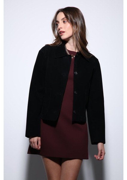 Siyah Torba Cepli Süet Kadın Ceket fiyatları