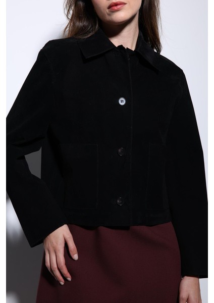 Siyah Torba Cepli Süet Kadın Ceket indirimleri