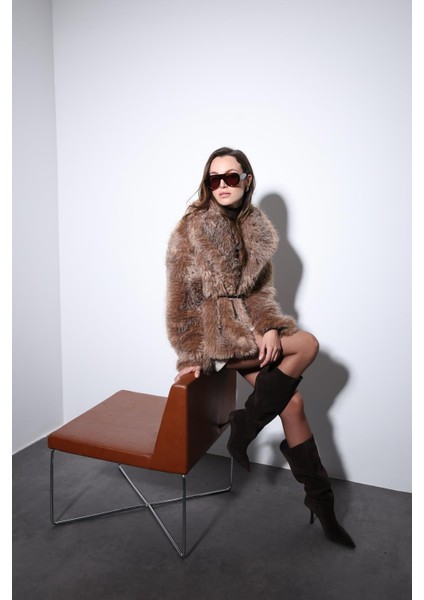 Vizon Suni Kürk Kadın Ceket