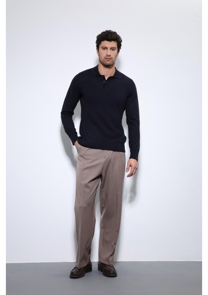 Lacivert Polo Yaka Erkek Kazak modelleri