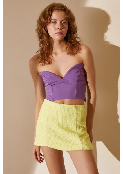 Kalp Yaka Büstiyer Mor fırsatları