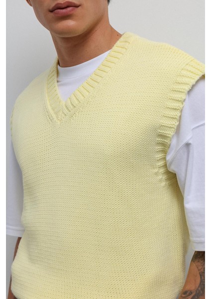 Sarı Örgü Erkek Triko Yelek indirimleri