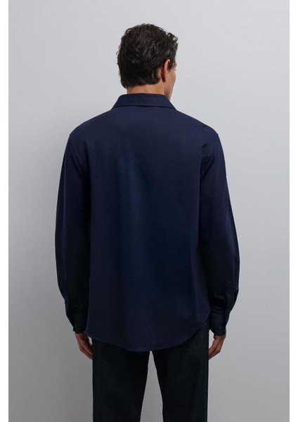 Lacivert Relax Fit Erkek Gömlek indirimleri