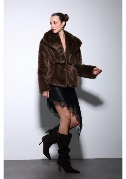 Kahve Suni Kürk Kadın Ceket fiyatları