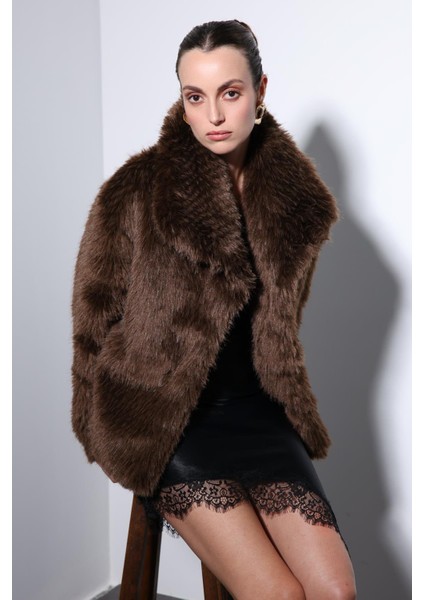 Kahve Suni Kürk Kadın Ceket fırsatları