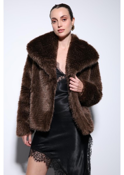 Kahve Suni Kürk Kadın Ceket indirimleri