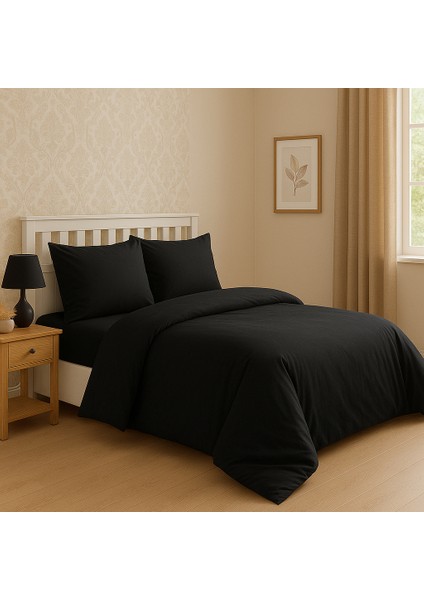 Siyah Nevresim Takımı Ranforce Pamuk fiyatları