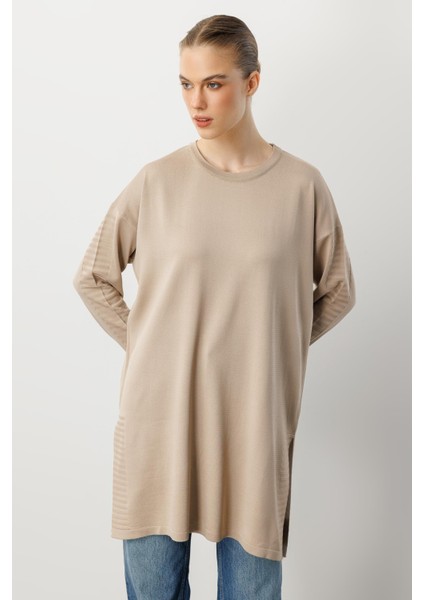 Yırtmaç Detaylı Triko Tunik-Taş fiyatları